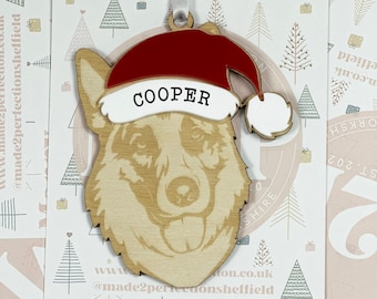 Personalised Pet Christmas Bauble/Ornament With Name - Dog - German Shepherd 021 | Christmas Bauble | Christmas Decoration | Animal Lover