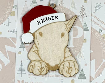 Personalised Pet Christmas Bauble - Dog - English Bull Terrier 041 Christmas Bauble | Christmas Decoration | Christmas | Ornament |