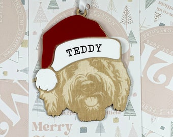 Personalised Pet Christmas Bauble/Ornament With Name - Dog - Labradoodle - Cockapoo - Goldendoodle - Poodle Cross 069