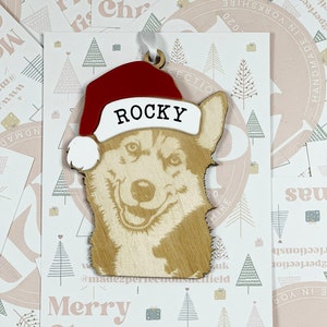 Bugiganga/ornamento de Natal personalizado para animais de estimação com nome - Cachorro - Husky 023 | Árvore de Natal pendurada em bugiganga | Decoração de Natal | Amante dos animais