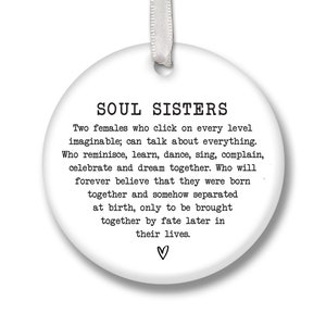 Soul Sister Letterbox Gift CKS31 | Personalised Best Friend Gift | Friends Gift | Ceramic Keepsake | Soul Sister Present Keepsake |