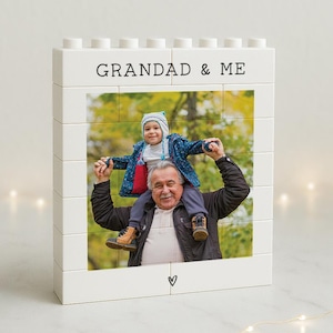 Personalised Father&#39;s Day Building Block Photo Gift | Grandad Gift | Grandpa Birthday | Unique Photo Present For Grandfather