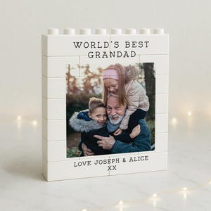 Personalised Father&#39;s Day Building Block Photo Gift | Grandad Gift | Grandpa Birthday | Unique Photo Present For Grandfather