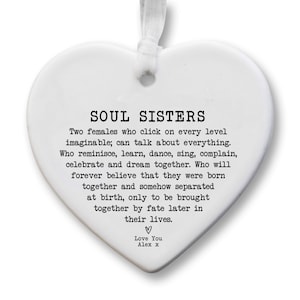Friend Letterbox Gift KS31 | Personalised Best Friend Gift | Friends Gift | Ceramic Heart Keepsake | Soul Sister Present Keepsake | Present
