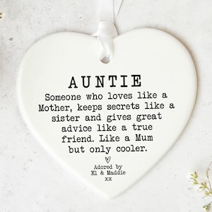 Auntie Gift KS38 | Personalised Auntie Keepsake Heart | Auntie&#39;s Birthday | Present For Auntie | Auntie Gift | Aunt Gift | Aunt Gift