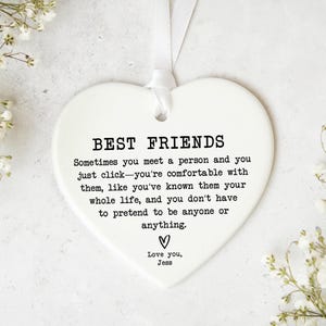 Regalo de buzón de amistad KS69 / Regalo personalizado para el mejor amigo / Regalo de amistad / Recuerdo de corazón de cerámica / Regalo para el mejor amigo / Regalo para amigos