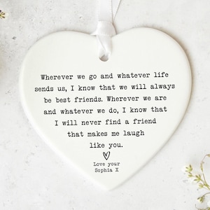 Friend Letterbox Gift KS55 | Personalised Best Friend Gift | Friendship Gift | Ceramic Heart Keepsake | Best Friend Gift | Gift For Friend
