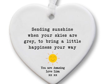 Sympathy Present KS21 | Positive Quote Keepsake | Thinking Of You Gift | Tough Times Gift | Ceramic Heart Keepsake | So Sorry