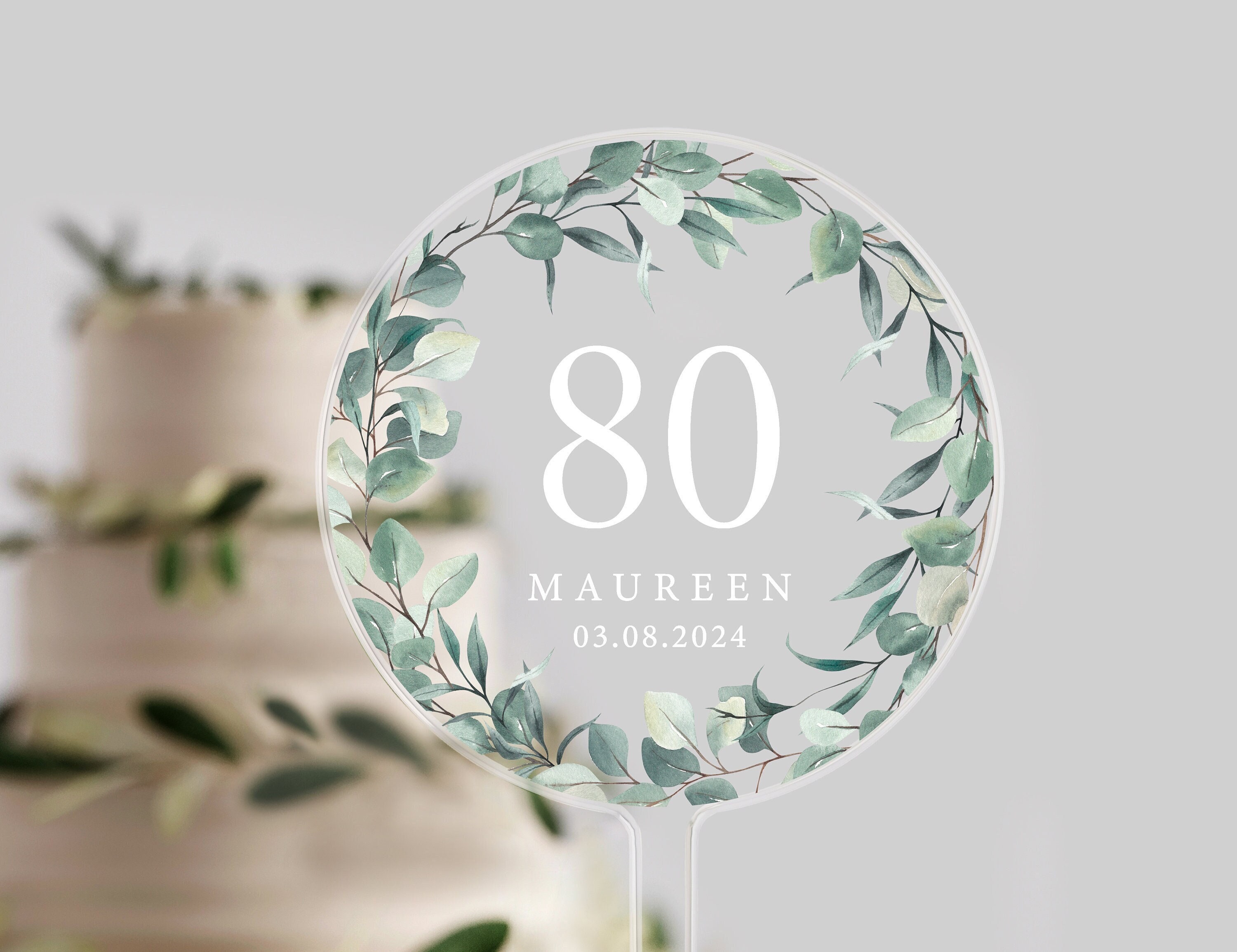 ServeWell 80. Geburtstag Tortenaufsatz – Verspiegelt, Bruchsicher