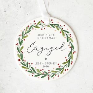 Engagement Gift - Custom Christmas Bauble | Acrylic 8Cm, Ceramic 7Cm, UV Printed Keepsake
