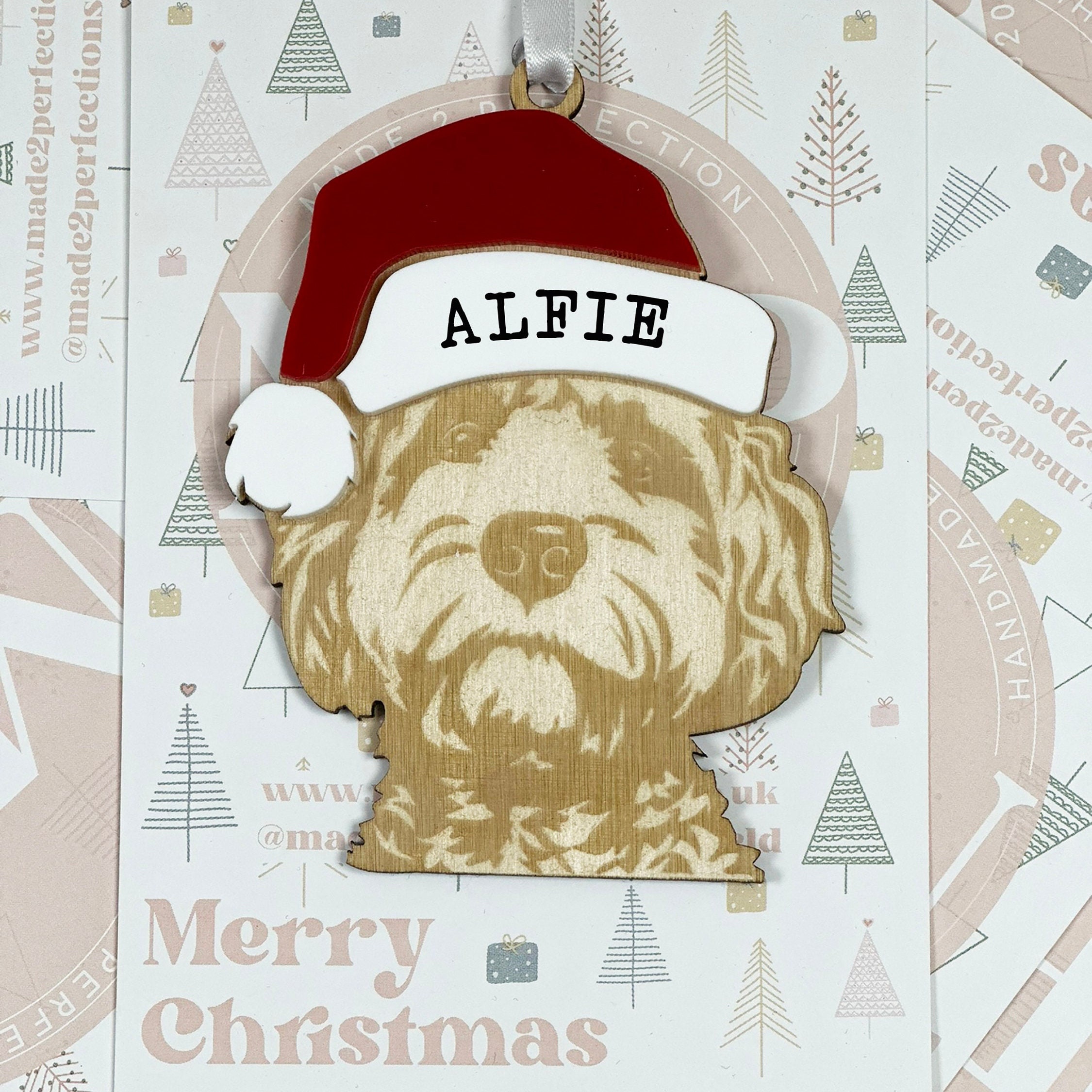 Decorazione Per Albero Di Natale A Forma Di Cocker Spaniel Nero - Personalizzazione Disponibile - Italia - Foto 4