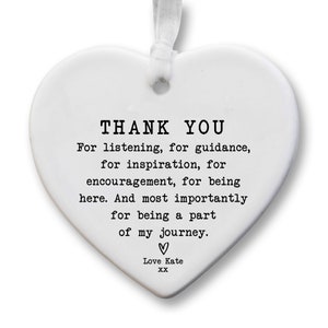 Thank You Keepsake KS16 | Personalised Thank You Gift | To Say Thank You | Ceramic Heart Keepsake | Thank You Present | Gift For Friends