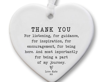 Thank You Keepsake KS16 | Personalised Thank You Gift | To Say Thank You | Ceramic Heart Keepsake | Thank You Present | Gift For Friend