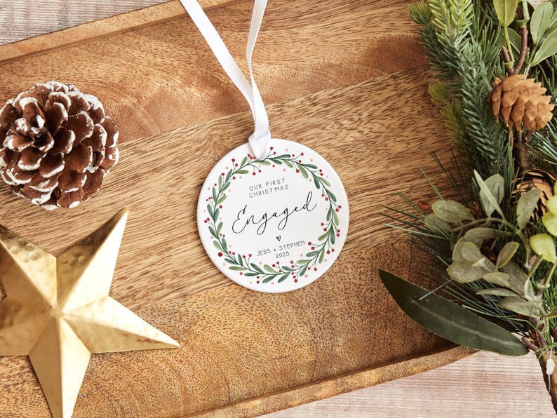 Engagement Gift - Custom Bauble | Acrylic 8Cm, Ceramic 7Cm, UV Printed Keepsake image 3