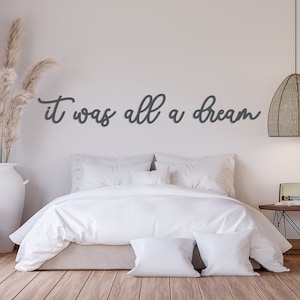 Schlafzimmer Wandschild: 'It Was All A Dream' Laser Cut - Acryl Montiert Holz, Mehrfarbig, 75-125 cm Größen, Schlafzimmer Dekor Bild 9