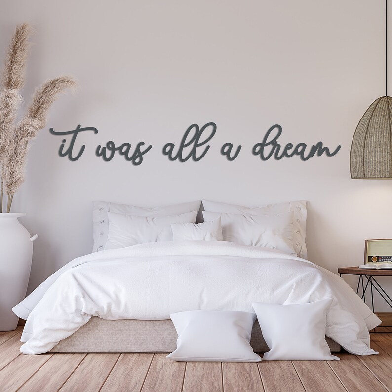 Schlafzimmer Wandschild: 'It Was All A Dream' Laser Cut - Acryl Montiert Holz, Mehrfarbig, 75-125 cm Größen, Schlafzimmer Dekor Bild 9