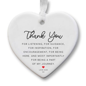 Thank You Keepsake KS75 | Personalised Thank You Gift | To Say Thank You | Ceramic Heart Keepsake | Thank You Present | Best Freind Gift