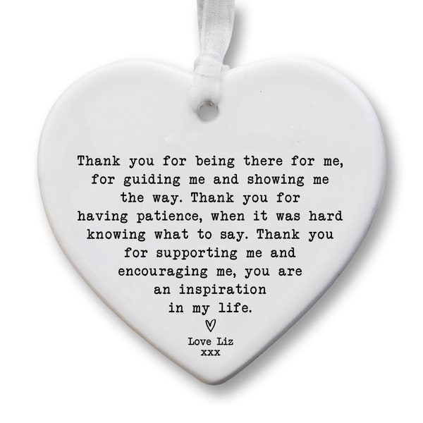 Thank You Keepsake KS12 | Personalised Thank You Gift | Gift To Say Thank You | Ceramic Heart Keepsake | Thank You | Thank You Gift