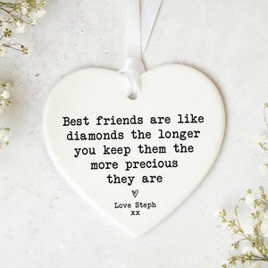Friend Letterbox Gift KS85 | Personalised Best Friend Gift | Friendship Gift | Ceramic Heart Keepsake | Friend Present | Gift For Friends