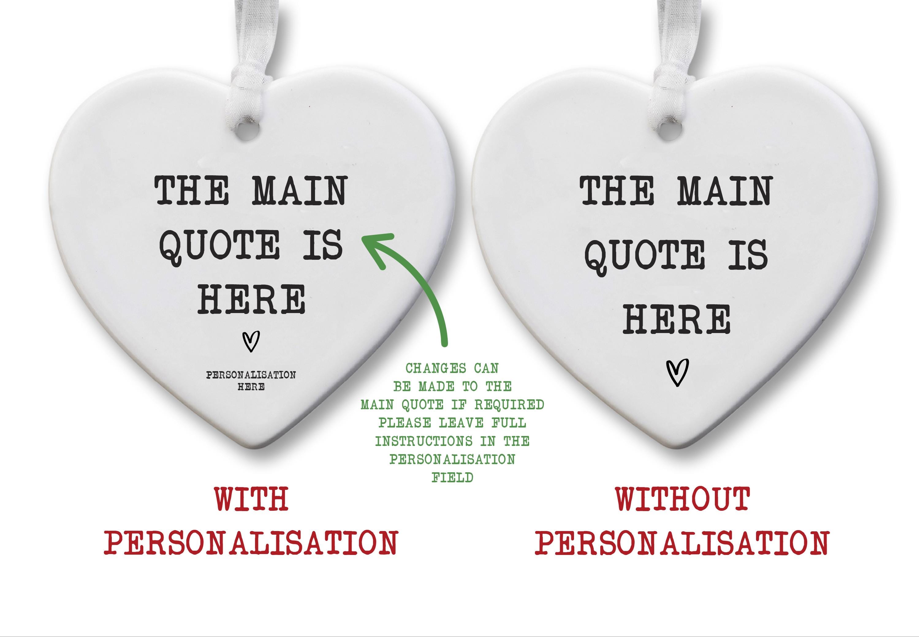 Personalised Ceramic Heart Keepsake Support Gift Encouragement