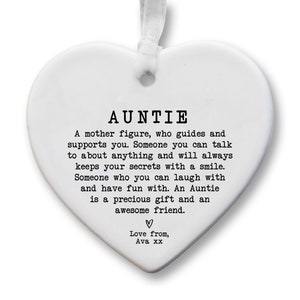 Auntie Gift KS37 | Personalised Auntie Keepsake Heart | Auntie's Birthday | Present For Auntie | Aunt Gift | Thank You Gift | Gift For Aunt