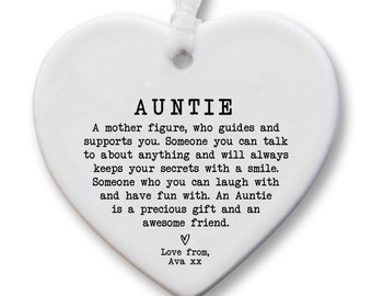 Auntie Gift KS37 | Personalised Auntie Keepsake Heart | Auntie's Birthday | Present For Auntie | Aunt Gift | Thank You Gift | Gift For Aunt