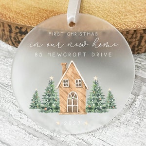 First Home Personalised Frosted Christmas Ornament New Home Gift | Christmas In New Home | First Home 2023 | Christmas Gift | Christmas