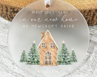 First Home Personalised Frosted Christmas Ornament New Home Gift | Christmas In New Home | First Home 2023 | Christmas Gift | Christmas