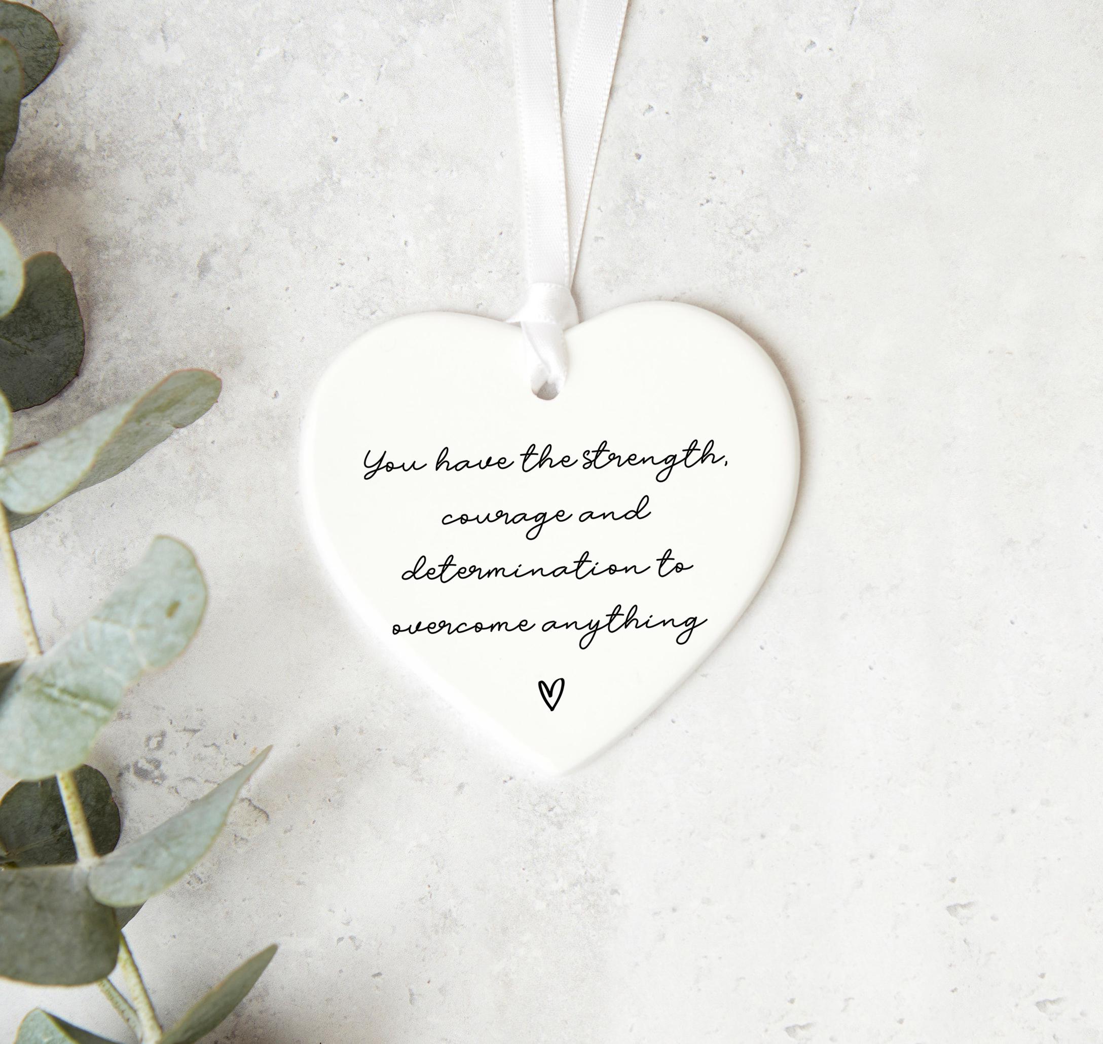 Inspirational Ceramic Heart Keepsake Encouragement Gift Strength