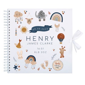 Álbum de fotos personalizado para bebé niño / Libro para bebé niño / Regalo para recién nacido / Regalo de cumpleaños / Regalo para recién nacido / Regalo para mamá / Libro de recuerdos