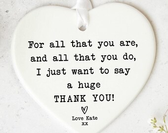 Thank You Gift Ceramic Heart Keepsake Appreciation Quote  display picture 2