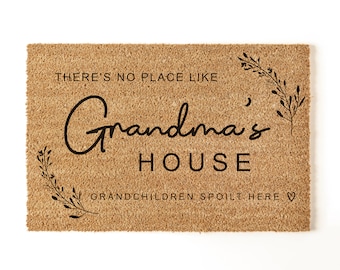 Personalised Door Mat - Custom Entrance Mat - Grandma Name Design, Coir Material, Non-Slip Backing, Indoor