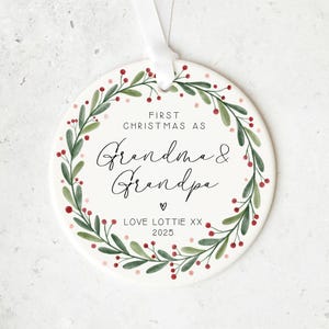 Premier Noël pour les grands-parents | Décoration de Noël | Cadeau grand-parent | Boule de Noël | Cadeau de Noël | Nouveau cadeau pour bébé | Noël image 2