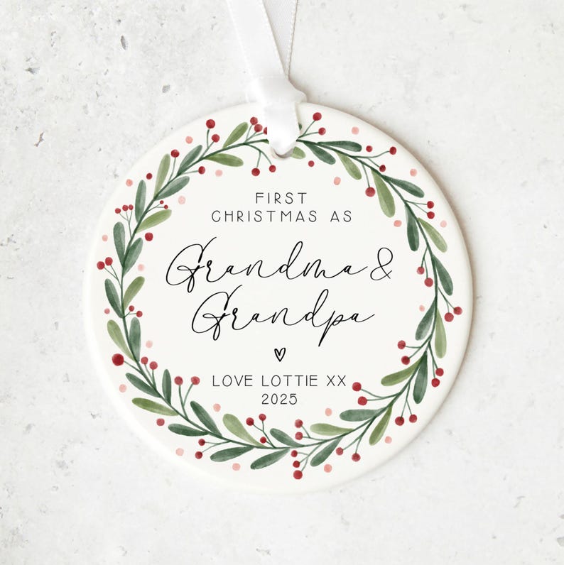 Premier Noël pour les grands-parents | Décoration de Noël | Cadeau grand-parent | Boule de Noël | Cadeau de Noël | Nouveau cadeau pour bébé | Noël image 2