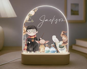 Personalised Children's Wizard Night Light | LED Lamp | Kid's Decor | Boy | Girl | Gift For Birthday | Name Sign | Bedroom Decor