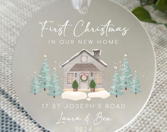Décoration de Noël personnalisée givrée pour une nouvelle maison, un cadeau pour une nouvelle maison | Noël dans une nouvelle maison | Première maison 2024 | Cadeau de Noël | Noël