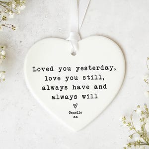 Love You Keepsake KS126 |  | Personalised Valentines Gift | Anniversary Gift | Ceramic Heart Keepsake | Gift for Partner | Gift For Wife