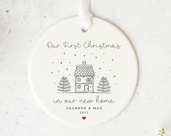 Personalised Our First Christmas in Our New Home Bauble | Custom Name Ornament | New Home Gift | Couple Keepsake | Housewarming Decoration