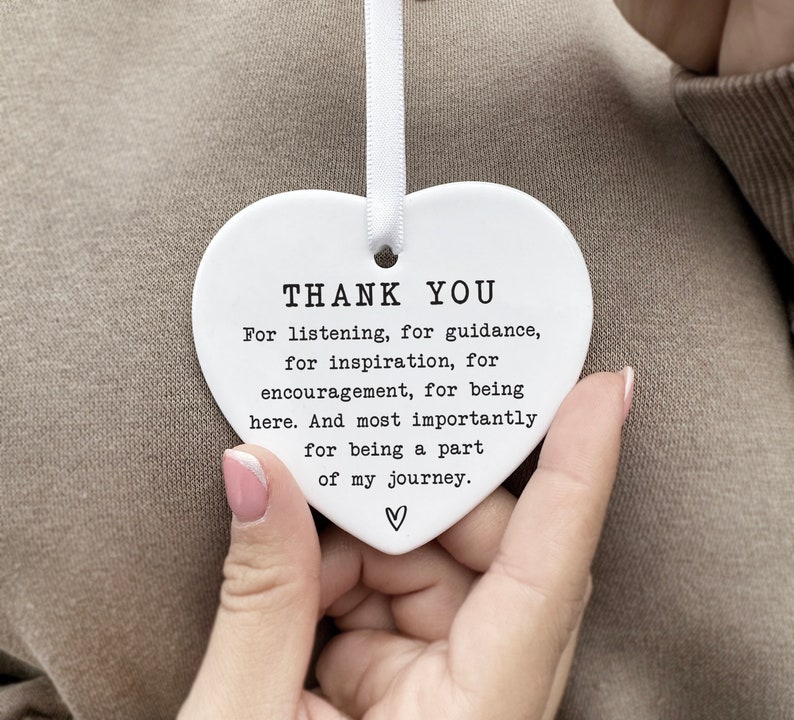 Thank You Keepsake KS16 Personalised Thank You Gift To Say Thank You Ceramic Heart Keepsake Thank You Present Gift For Friends image 5