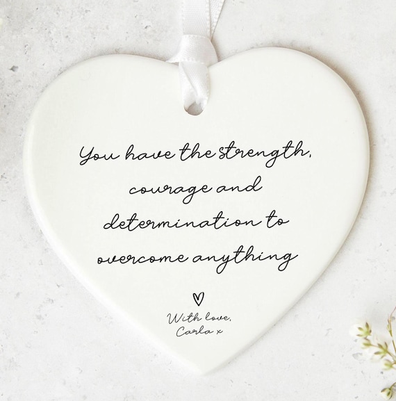 置物 love is strength Inspirational Ceramic Heart Keepsake Encouragement Gift Strength