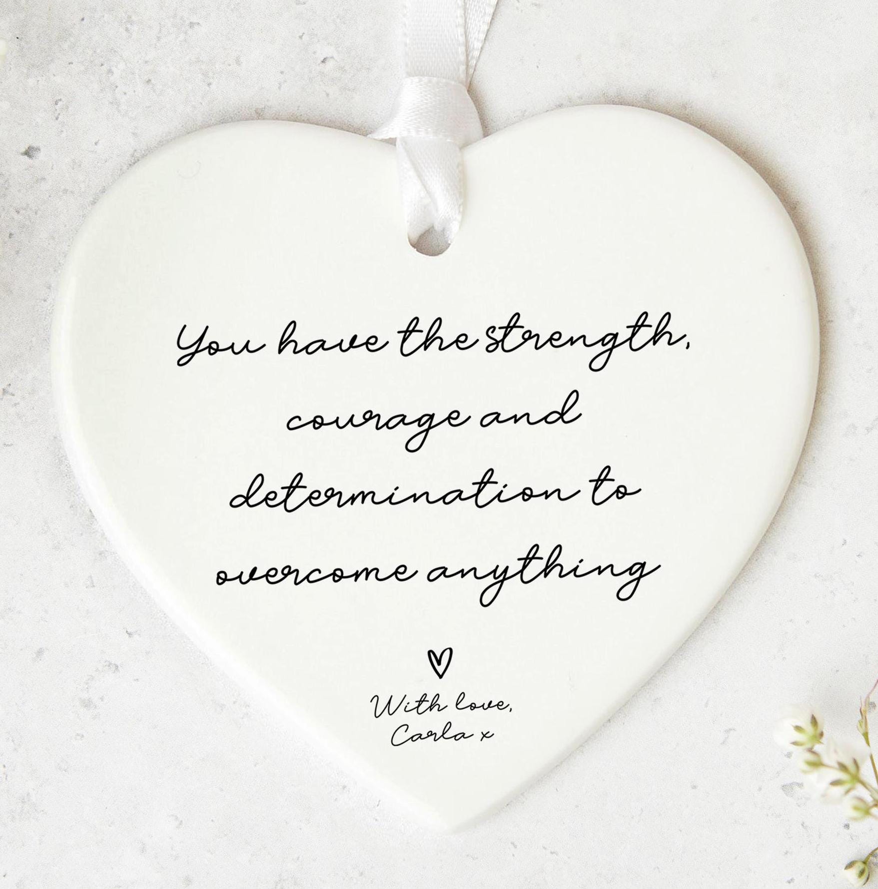 Inspirational Ceramic Heart Keepsake Encouragement Gift Strength