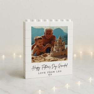 Personalised Father&#39;s Day Building Block Photo Gift | Grandad Gift | Grandpa Birthday | Unique Photo Present For Grandfather