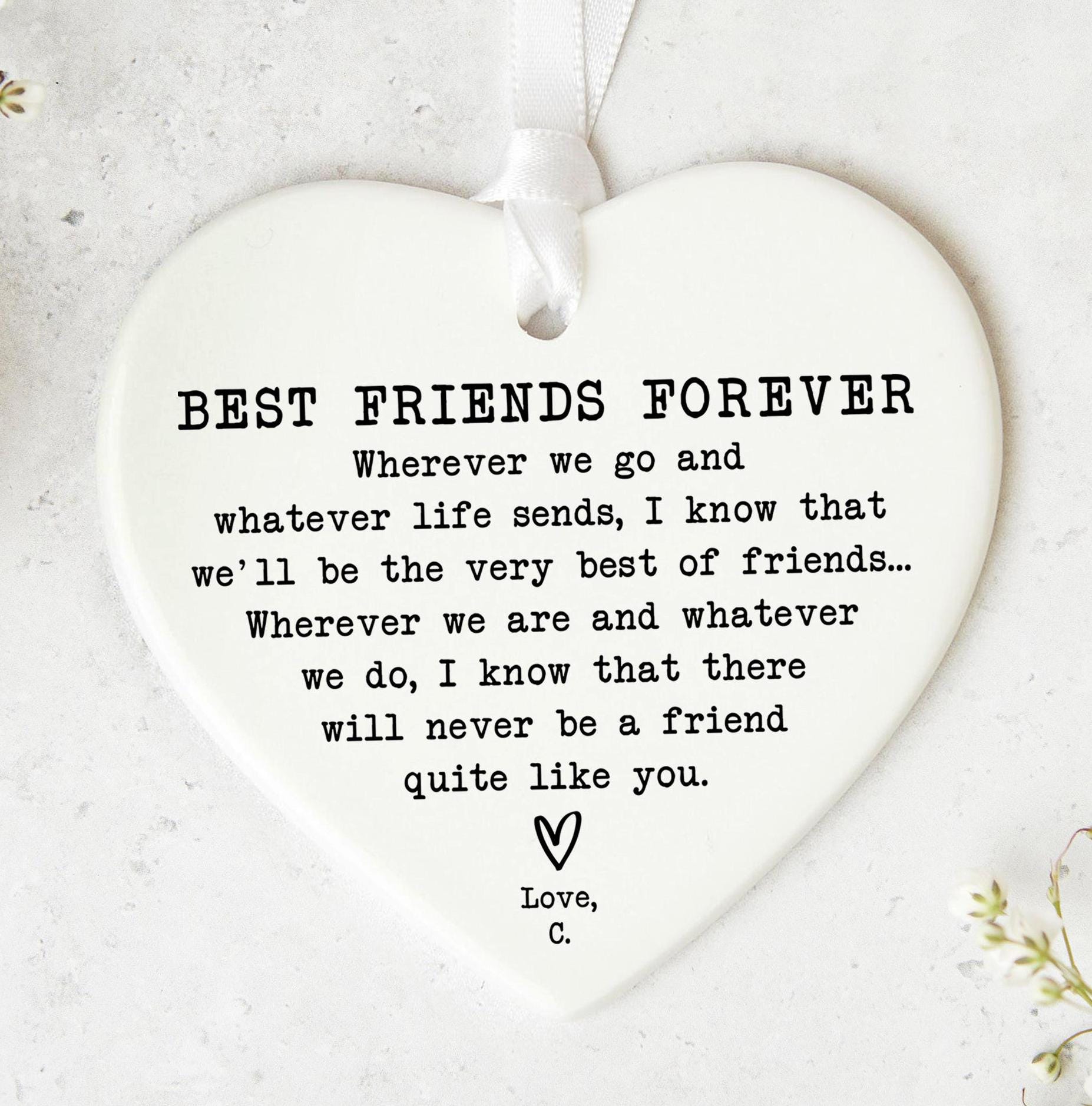 Friend Ribbons Best Friends Forever Ceramic Heart Keepsake Friendship Gift ...