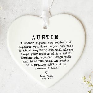 Auntie Gift KS37 | Personalised Auntie Keepsake Heart | Auntie&#39;s Birthday | Present For Auntie | Aunt Gift | Thank You Gift | Gift For Aunt
