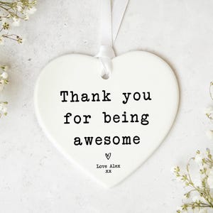 Danke Andenken KS91 | Personalisiertes Dankeschön Geschenk | Danke sagen | Keramik Herz Andenken | Danke Geschenk | Geschenk für Freunde
