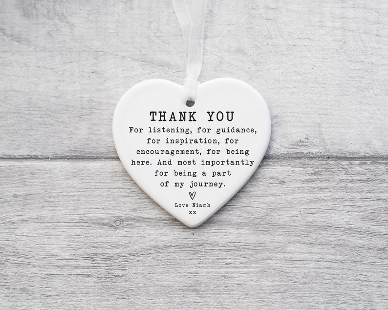 Thank You Keepsake KS16 Personalised Thank You Gift To Say Thank You Ceramic Heart Keepsake Thank You Present Gift For Friends image 3