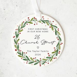 New Home Ornament | Personalised Address Keepsake - Christmas Keepsake , Family Name, Christmas 2026