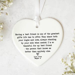 Friend Letterbox Gift KS68 | Personalised Best Friend Gift | Friendship Gift | Ceramic Heart Keepsake | Best Friend Gift | Gift For Friends
