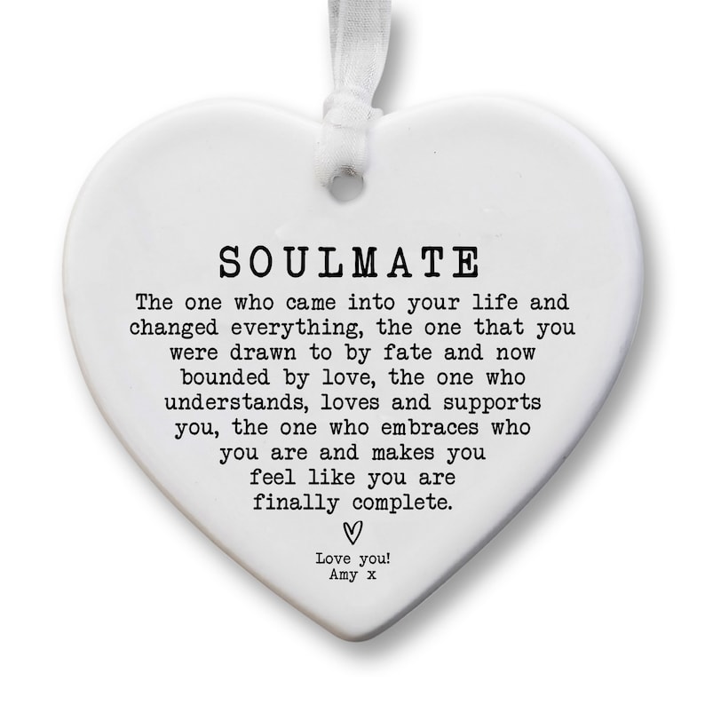 Soulmate Letterbox Gift KS35 Personalised Gift Anniversary Gift Ceramic Heart Keepsake Valentines Present Gift For Her Partner image 1