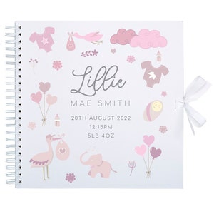 Álbum de fotos personalizado para niña / Libro personalizado para bebé / Regalo para niña / Bebé recién nacido / Regalo para nueva mamá / Regalo para bebé